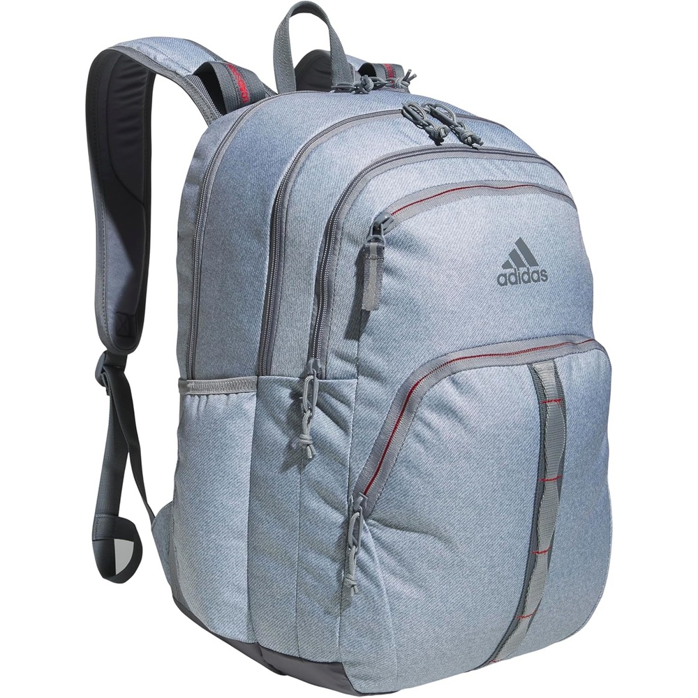 image:imageadidas Prime 7 Backpack for Laptop School and Travel 37LTwill GreyGreyBetter Scarlet2