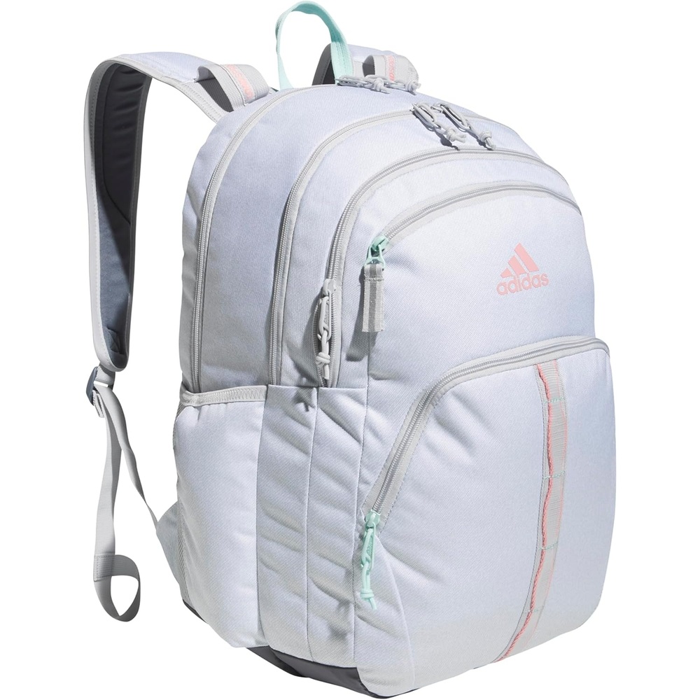 image:imageadidas Prime 7 Backpack for Laptop School and Travel 37LTwill WhiteSemi Flash Aqua Blue2