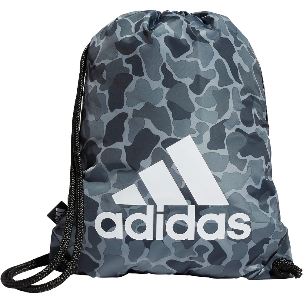 image:imageadidas Ready Sackpack  Drawstring Backpack Lightweight Small Gym BagNomad Camo GreyWhiteBlack10