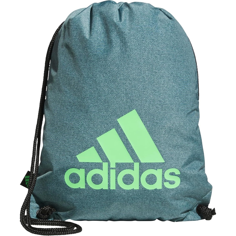 image:imageadidas Ready Sackpack Drawstring Backpack Lightweight Small Gym BagTwill Preloved TealLime Burst Green10
