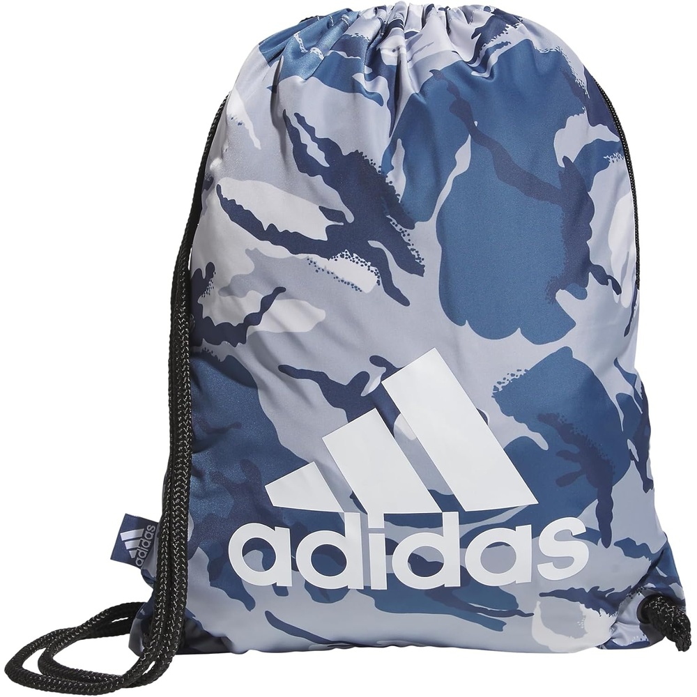 image:imageadidas Ready Sackpack Drawstring Backpack Lightweight Small Gym BagWoodland Essential Camo Preloved InkWhiteBlack10