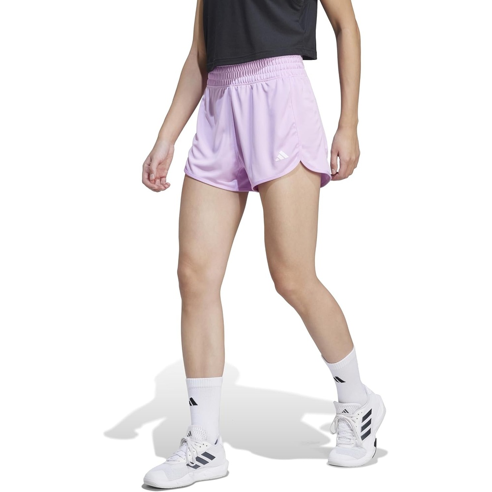 image:imageadidas Womens Pacer Essentials Knit HighRise Shorts Casual Bottoms Casual PurpleBliss LilacWhite