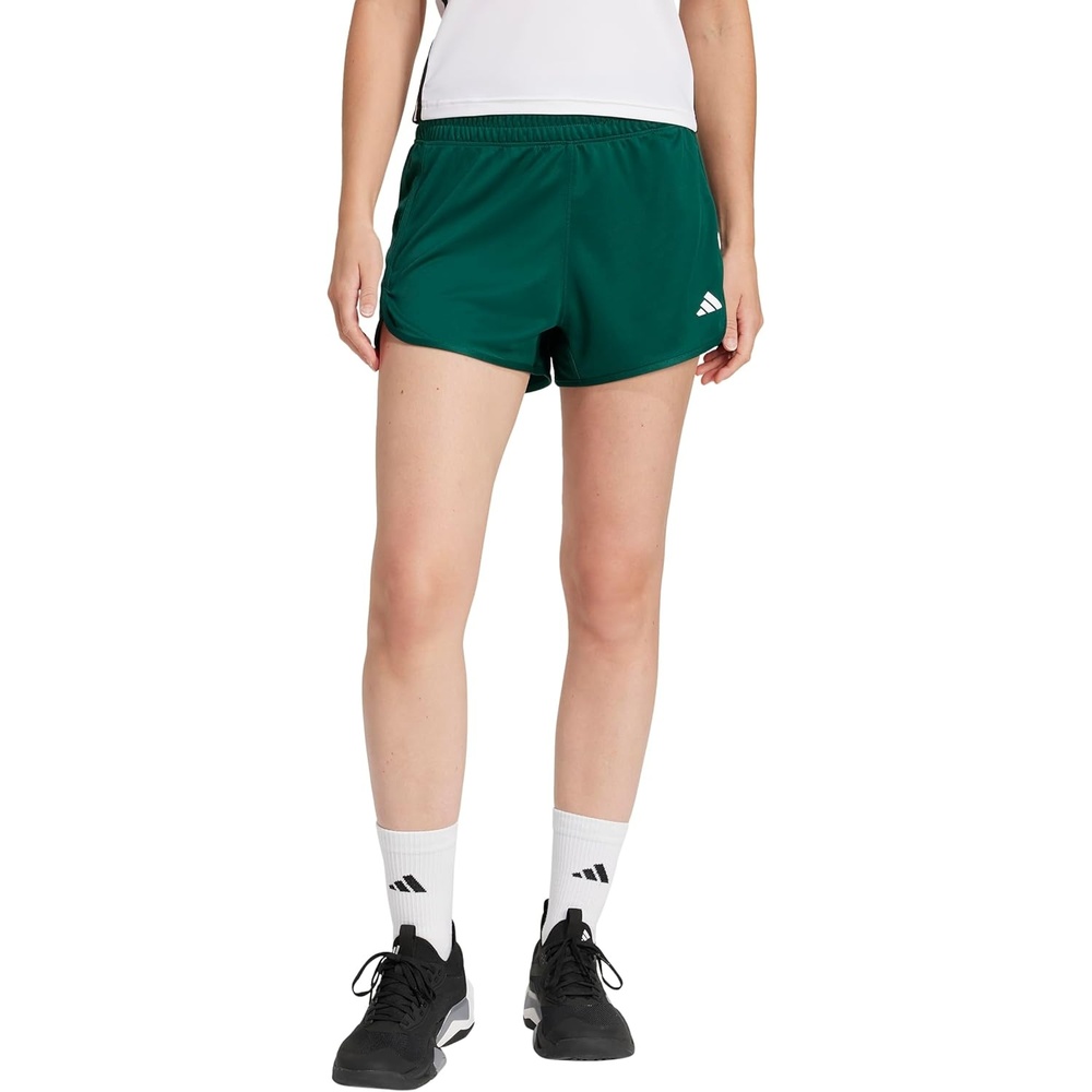 image:imageadidas Womens Pacer Essentials Knit HighRise Shorts Casual Bottoms Casual PurpleCollegiate GreenWhite