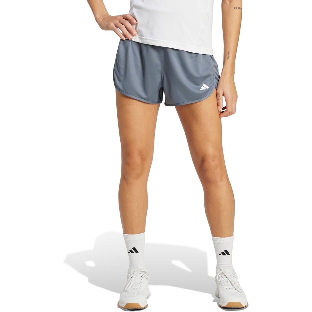 image:imageadidas Womens Pacer Essentials Knit HighRise Shorts Casual Bottoms Casual  PurpleOnixWhite