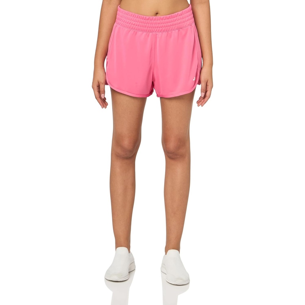 image:imageadidas Womens Pacer Essentials Knit HighRise Shorts Casual Bottoms Casual  PurplePink FusionWhite