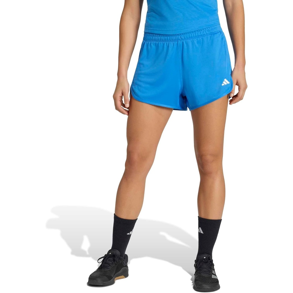 image:imageadidas Womens Pacer Essentials Knit HighRise Shorts Casual Bottoms Casual PurpleRay Blue