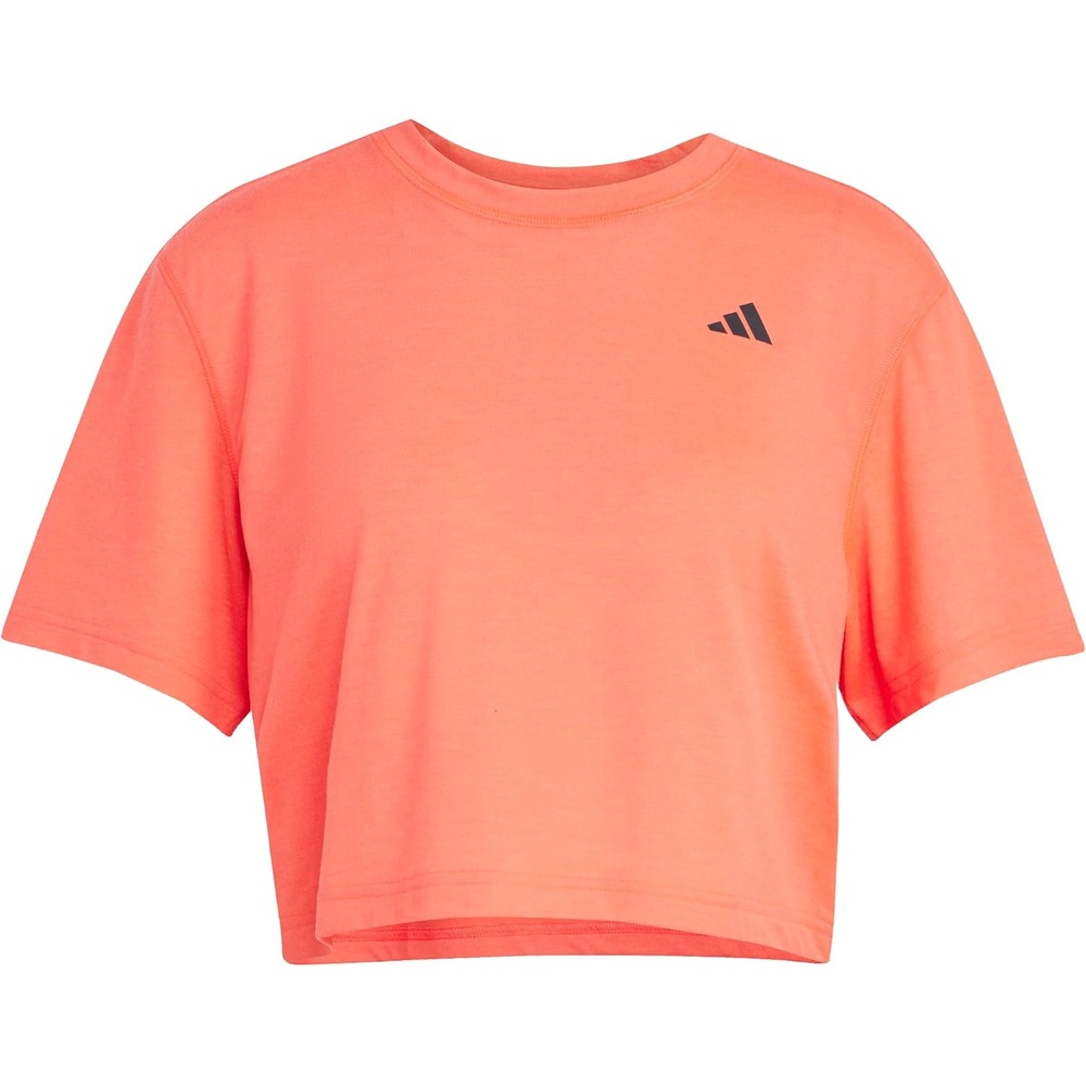 image:imageadidas Womens Train Essentials Boxy Workout Crew Neck Short Sleeve Athletic Casual Tops Casual WhiteLucid Red