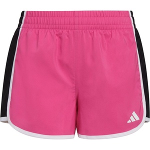 Adidas Girls’ Elastic Waistband Retro Woven Gym Shorts(Semi Lucid Fuchsia)
