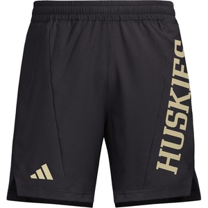 Adidas Mens NCAA Designed for Training Team Graphic Woven Shorts(Black/Team Sand/University of Washington)
