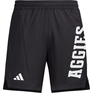 Adidas Mens NCAA Designed for Training Team Graphic Woven Shorts(Black/White/Texas A&m University)