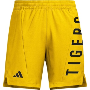 Adidas Mens NCAA Designed for Training Team Graphic Woven Shorts(Team Collegiate Gold/Black/Grambling State University)