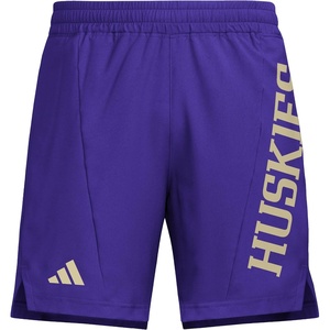 Adidas Mens NCAA Designed for Training Team Graphic Woven Shorts(Team Collegiate Purple/Team Sand/University of Washington)