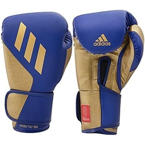 Adidas Tilt 350 PRO Training Gloves – Hook & Loop with new Tilt Technology – for Men, Women, Unisex – Sustainable Vegan Leather Boxing, Kickboxing, MMA Training Gloves(BLUE/GOLD)
