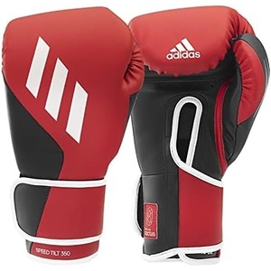 Adidas Tilt 350 PRO Training Gloves – Hook & Loop with new Tilt Technology – for Men, Women, Unisex – Sustainable Vegan Leather Boxing, Kickboxing, MMA Training Gloves(Active Red/Black)