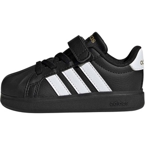 Adidas Unisex-Child Streettalk Elastic Lace & Strap(Black/White/Gold Metallic)