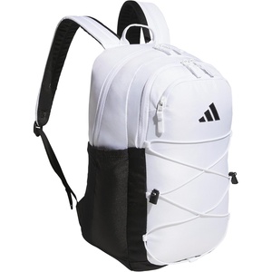 adidas Amplifier Backpack for Laptop, School and Gym, 28L(White/Black/Bungie)