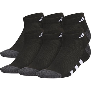adidas Boy’s Cushioned Angle Stripe Low Cut Socks 6-Pack (Little Kid/Big Kid/Adult)(Black/Onix Grey/White)