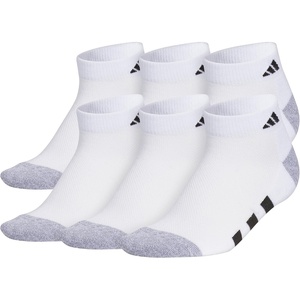 adidas Boy’s Cushioned Angle Stripe Low Cut Socks 6-Pack (Little Kid/Big Kid/Adult)(White/Grey/Black)