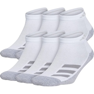 adidas Boy’s Cushioned Angle Stripe Low Cut Socks 6-Pack (Little Kid/Big Kid/Adult)(White/Grey/Light Onix Grey/Stripe)
