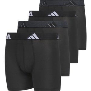 adidas Boys Performance Microfiber Boxer Briefs (4-Pack or 3-Pack) Kids Graphic Underwear(Black/Onix Grey/Grey)