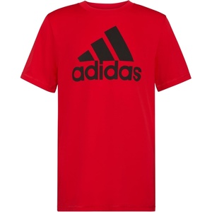 adidas Boys Short Sleeve Aeroready Performance Logo Tee T-Shirt(Scarlet)