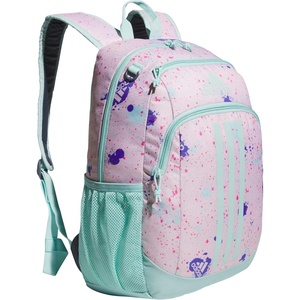 adidas Creator School Backpack for Girls & Boys — Durable Bookbag(Splatter Sandy Pink/Semi Flash Aqua Blue)