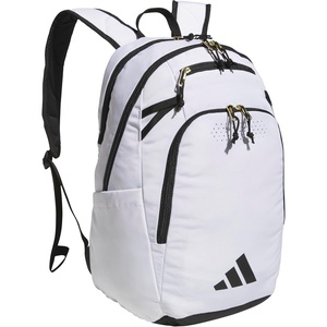 adidas Defender 5 Backpack for Sports, Gym, School and Travel, 33L(White/Gold Metallic/Black)