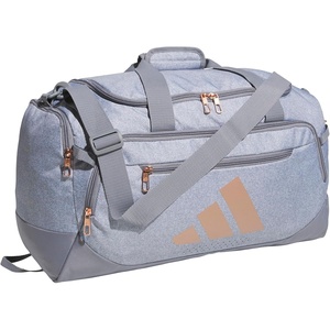 adidas Defender 5 Duffel Bag – Premium Duffle for Sports, Gym & Travel(Twill Grey/Rose Gold)