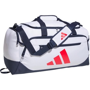 adidas Defender 5 Duffel Bag – Premium Duffle for Sports, Gym & Travel(White/Night Indigo/Pure Ruby Red)