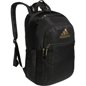 adidas Excel 7 School Backpack for Laptop, Gym and Travel, 34L(Black/Gold Metallic/7)