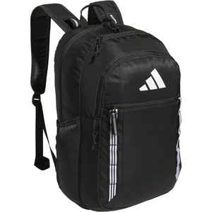 adidas Excel 7 School Backpack for Laptop, Gym and Travel, 34L(Black/White 3 Stripe Webbing/7.5)