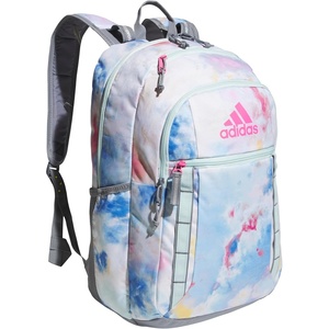 adidas Excel 7 School Backpack for Laptop, Gym and Travel, 34L(Tie Dye Wash Halo Mint Green/Grey/Pulse Magenta Pink/7)