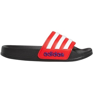 adidas Kids’ Adilette Shower Slide(Black/White/Vivid Red)