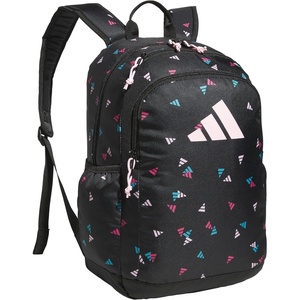 adidas Kids Affiliate Backpack – School Bag for Girls and Boys, 27L(3 Bar Toss Black-clear Pink/Clear Pink)