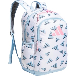 adidas Kids Affiliate Backpack – School Bag for Girls and Boys, 27L(3d Aop White/Clear Sky Blue/Clear Pink)
