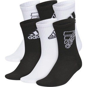 adidas Kids Cushioned Crew Socks for Boys & Girls (6 Pairs) Durable & Comfortable(Mixed/White/Black)