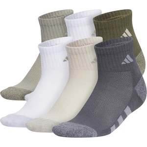 adidas Kids Cushioned Quarter Ankle Socks for Boys and Girls (6 Pairs) Durable & Comfortable(Silver Pebble Grey/Putty Grey/White)