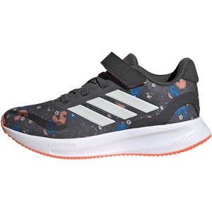 adidas Kids’ Marvel Run Falcon 5 Elastic Lace & Strap(Grey/Off White/Ray Blue)