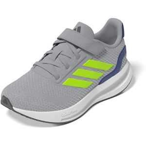 adidas Kids’ Marvel Run Falcon 5 Elastic Lace & Strap(Halo Silver/Lucid Lemon/Team Royal Blue)