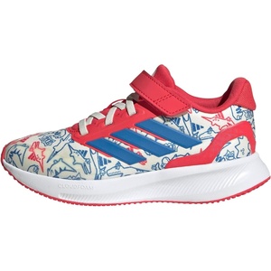 adidas Kids’ Marvel Run Falcon 5 Elastic Lace & Strap(Off White/Bright Royal/Semi Lucid Red)