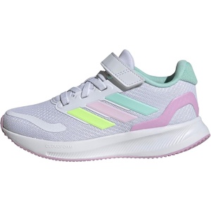 adidas Kids’ Marvel Run Falcon 5 Elastic Lace & Strap(White/Clear Mint/Clear Pink)
