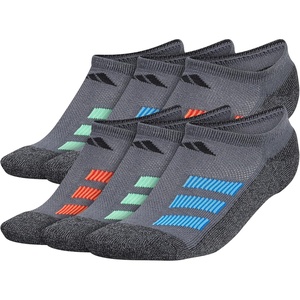 adidas Kids No Show Socks for Boys and Girls (6 Pairs) Durable & Comfortable(Angle/Onix Grey/Pulse Blue/Vivid Red)