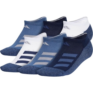 adidas Kids No Show Socks for Boys and Girls (6 Pairs) Durable & Comfortable(Angle/White/Collegiate Navy/Wonder Steel Blue)