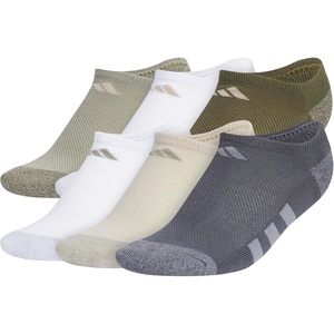 adidas Kids No Show Socks for Boys and Girls (6 Pairs) Durable & Comfortable(Silver Pebble Grey/Putty Grey/White)