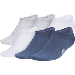 adidas Kids Superlite No Show Socks for Boys & Girls (6 Pairs) Lightweight(Cool Light Heather/Semi Green Spark/Preloved Ink Blue/Classic)