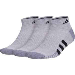 adidas Men’s Cushioned Low Cut Ankle Socks (3 Pairs) Durable & Comfortable(Cool Light Heather/Grey/Black/3)