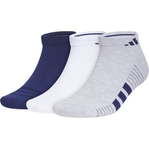 adidas Men’s Cushioned Low Cut Ankle Socks (3 Pairs) Durable & Comfortable(Dark Blue/White/Cool Light Heather/4)