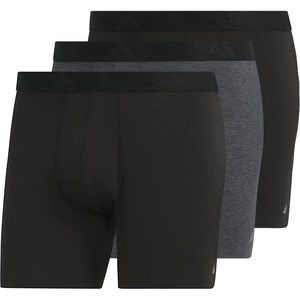 adidas Men’s Luxe Underwear (3-Pack) Boxer Briefs or Trunks, Premium Ultra Soft Comfort(Black/Heather Black/Black/Boxer Brief)