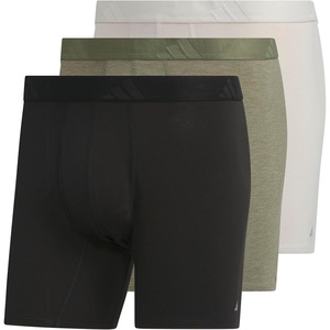 adidas Men’s Luxe Underwear (3-Pack) Boxer Briefs or Trunks, Premium Ultra Soft Comfort(Black/Heather Olive Strata/Wonder Alumina Grey/Boxer Brief)