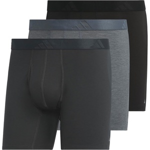adidas Men’s Luxe Underwear (3-Pack) Boxer Briefs or Trunks, Premium Ultra Soft Comfort(Carbon Grey/Heather Dark Grey/Black/Boxer Brief)